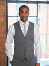 Model wearing Brook Taverner Busso Mens Waistcoat in Light Grey