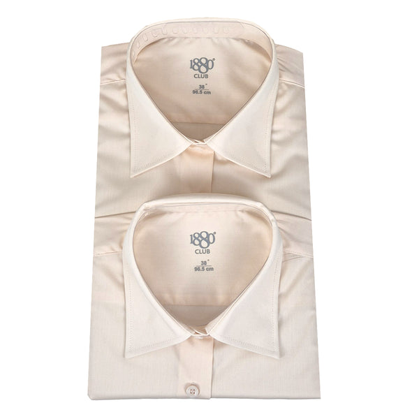 A photo of a Hard Collar School Blouse Cream Twin Pack