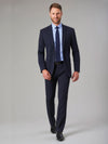 Model wearing Brook Taverner Pegasus Slim Fit Jacket in Navy