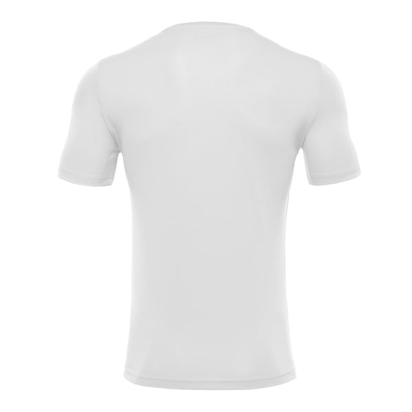 A photo of the  Moate Tennis Club 'Rigel Hero' T-Shirt in White with printed club crest on left chest. Back View.