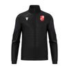 A photo of the Mitchelstown Tennis Club Macron 'Poseidon' Full Zip Track Jacket in Black with embroidered club crest on left chest.