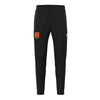 A photo of the CBC Monkstown Park Tracksuit Pant in Black, with school crest on right leg. Front view.