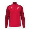Mitchelstown Tennis Club 'Isen' 1/4 Zip Top in Red with club crest on left chest. Front view.