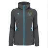A photo of the Celbridge Tennis Club Ladies Bastet Full Zip Top in Anthracite/Neon Sky with club crest on left chest.