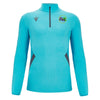 A photo of the Celbridge Tennis Club Mens Fraser 1/4 Zip in Neon Sky with club crest on left chest.