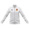 A photo of the Elm Park Ladies Entrada 22 MTO Full Zip Jacket in White with embroidered Club Crest on left chest. Front view.