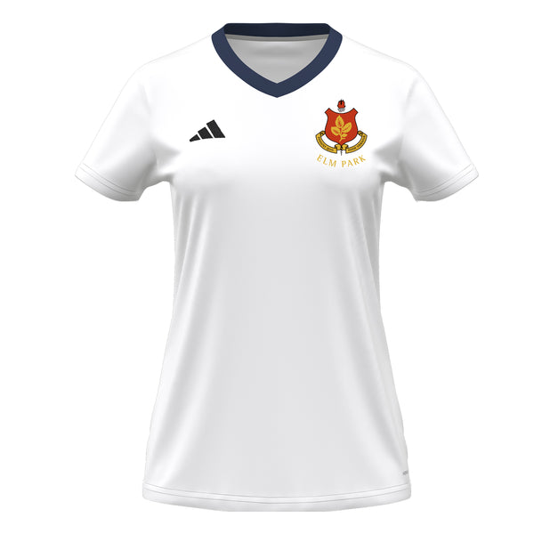 A photo of the Elm Park Ladies Entrada 22 MTO Jersey in White. Front view.