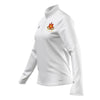 A photo of the Elm Park Ladies Ent 22 MTO 1/4 Zip Top in White. Right View.