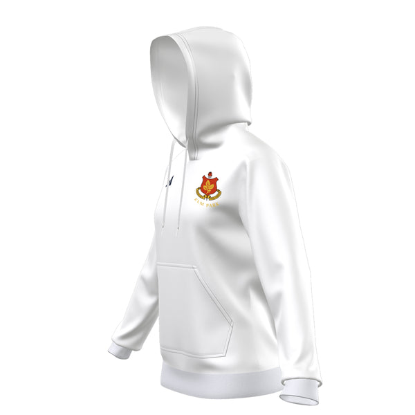 A photo of the Elm Park Ladies Adidas Entrada 22 Hoody in White. Right View