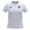 A photo of the Elm Park Ladies Adi Zero MTO Tee in White. Front View.
