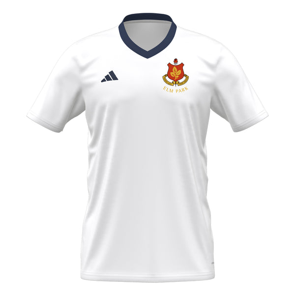 A photo of the Elm Park Mens MTO Jersey in White. Front view.