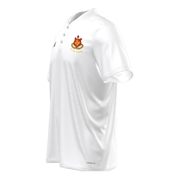 A photo of the Elm Park Mens MTO Jersey in White. Side view.