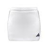 A photo of the Elm Park Adidas Entrada 22 MTO Skort in White with Navy Stripes & adidas logo, front view.