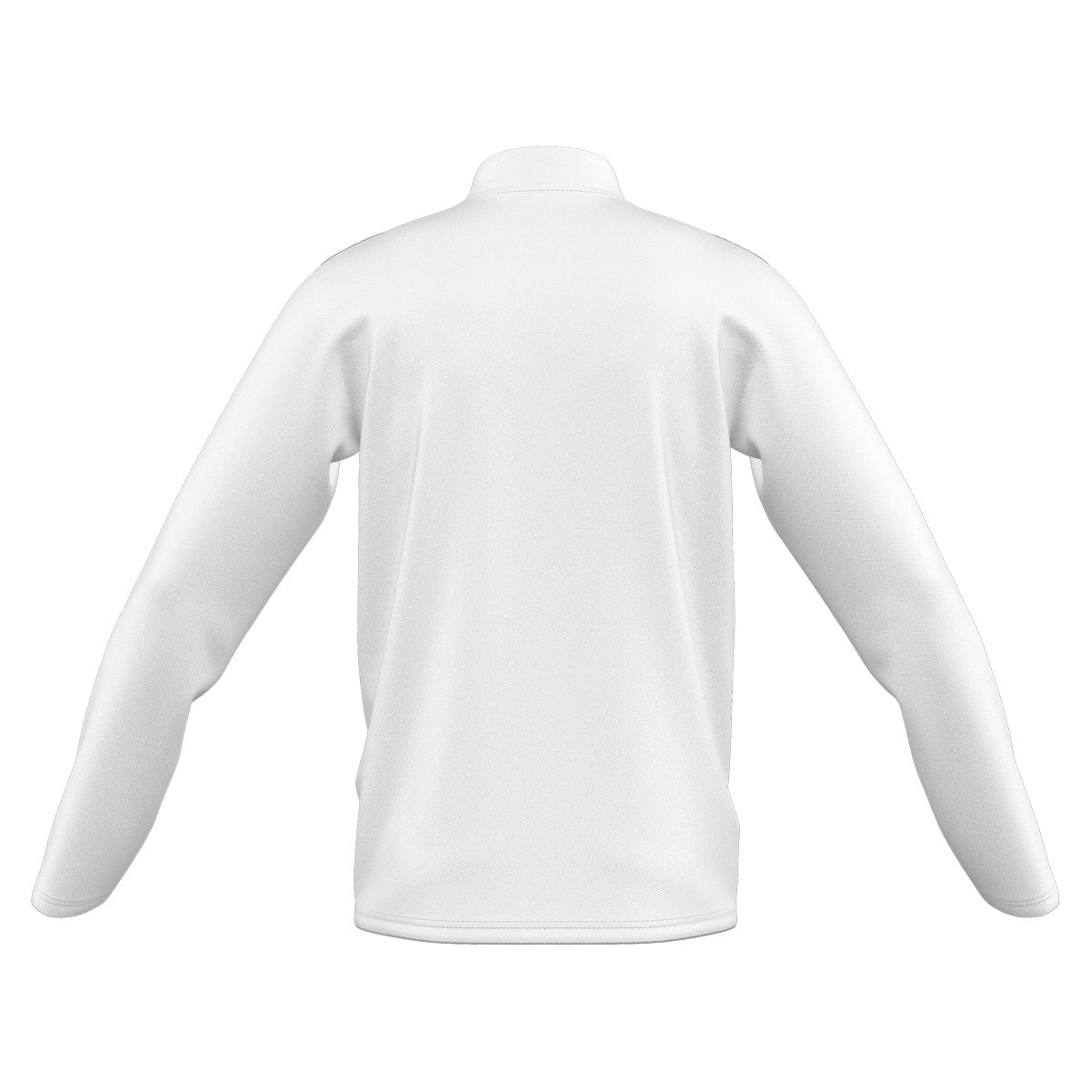 A photo of the Elm Park Mens Ent 22 MTO 1/4 Zip Midlayer in White. Rear view.