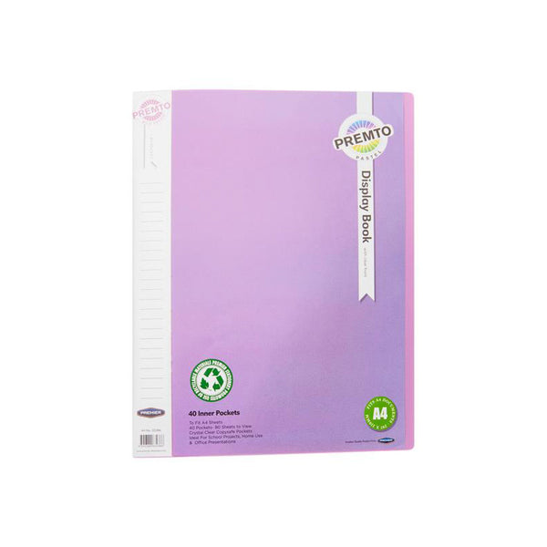 Premto Pastel A4 40 Pocket Display Book Cdu