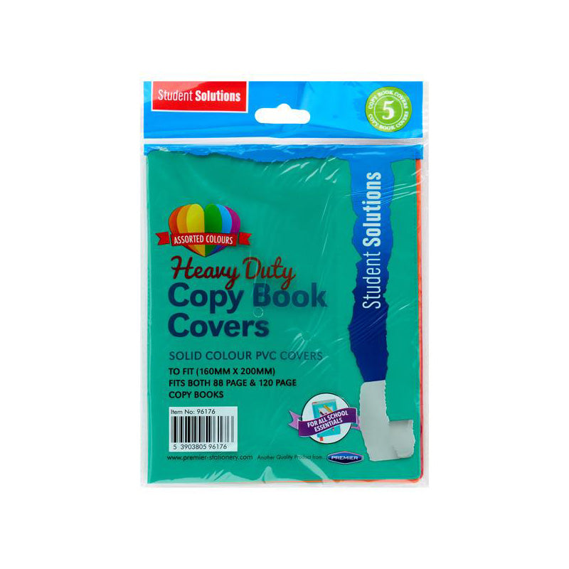 Student Solutions Pkt.5 Pvc Heavy Duty Copy Book Covers