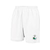 A photo of the Moate Tennis Club Short in White with printed club crest on left leg.