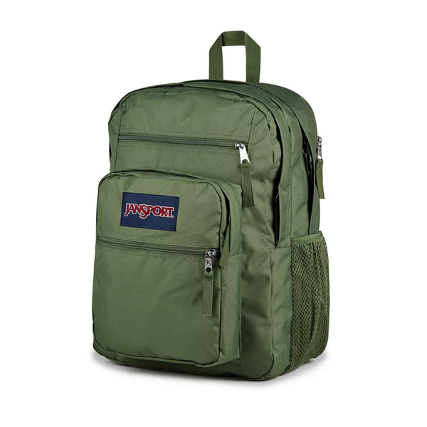 A side view photo of the JanSport Big Student Backpack in Cargo Green.
