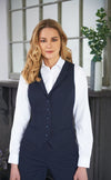 Model wearing Brook Taverner Larissa Ladies Waistcoat in Navy