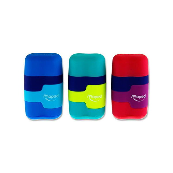 Maped Duo Connect Twin Hole Sharpener & Eraser Colourful One Size