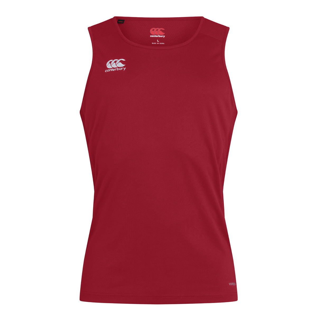Front photo Canterbury Club Dry Singlet in Red