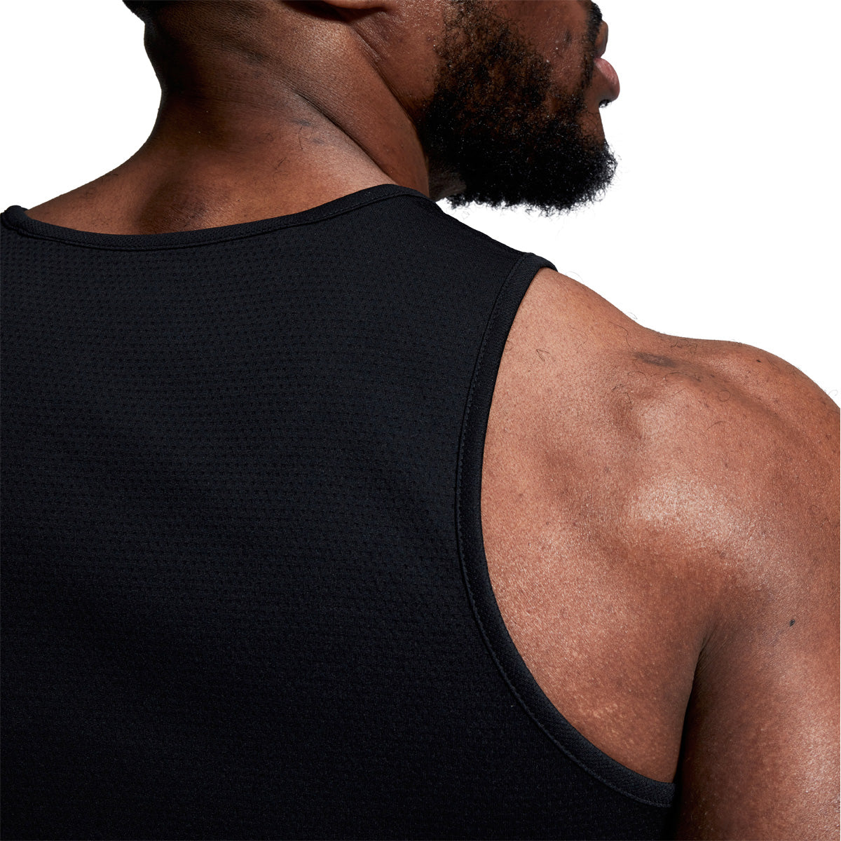 Rear Shoulder photo of model wearing Canterbury Club Dry Singlet in Black