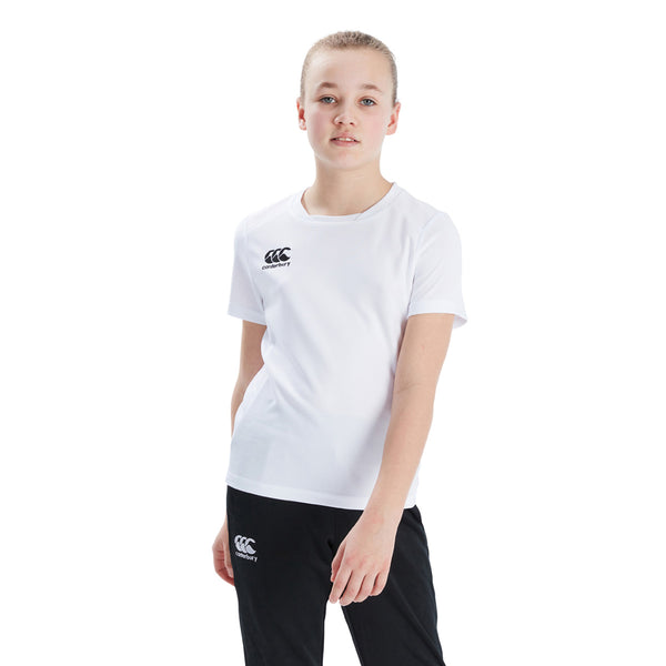 Photo of Model wearing the Canterbury Club Dry Tee Junior in White