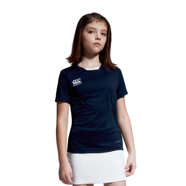 Photo of model wearing the Canterbury Club Dry Tee Junior Navy