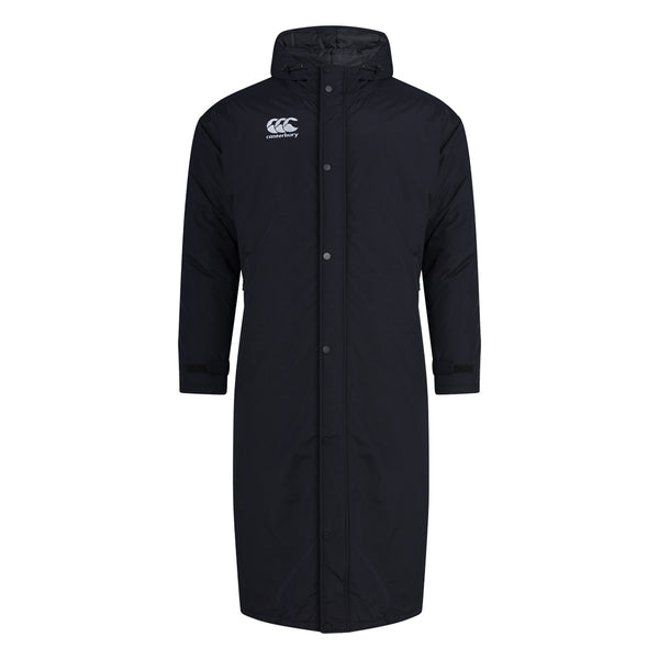 Canterbury Club Subs Jacket in Black, front view
