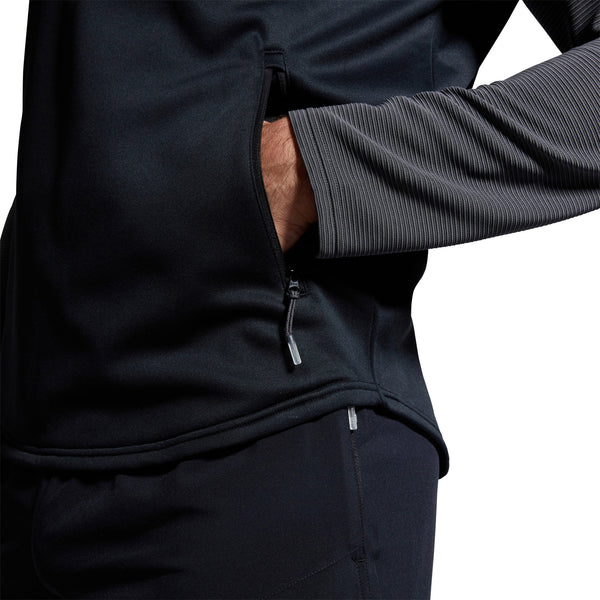 Photo of model wearing the Canterbury Elite Training Hoody Black, side pocket view