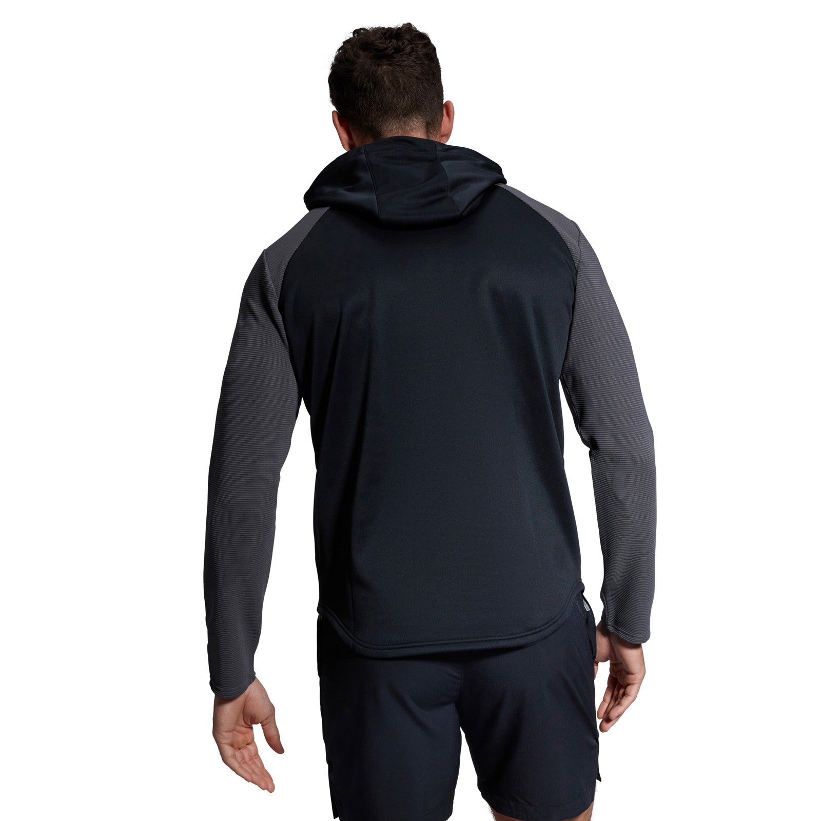 Photo of model wearing the Canterbury Elite Training Hoody Black, back view