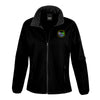 A photo of the Celbridge Tennis Club Ladies Softshell Jacket in Black with embroidered club crest on left chest.