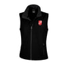 A photo of the Mitchelstown Tennis Club Ladies Bodywarmer in Black with embroidered club crest on left chest. Front view.