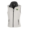 A photo of the Celbridge Tennis Club Ladies Softshell Gilet in White with embroidere club crest on left chest.