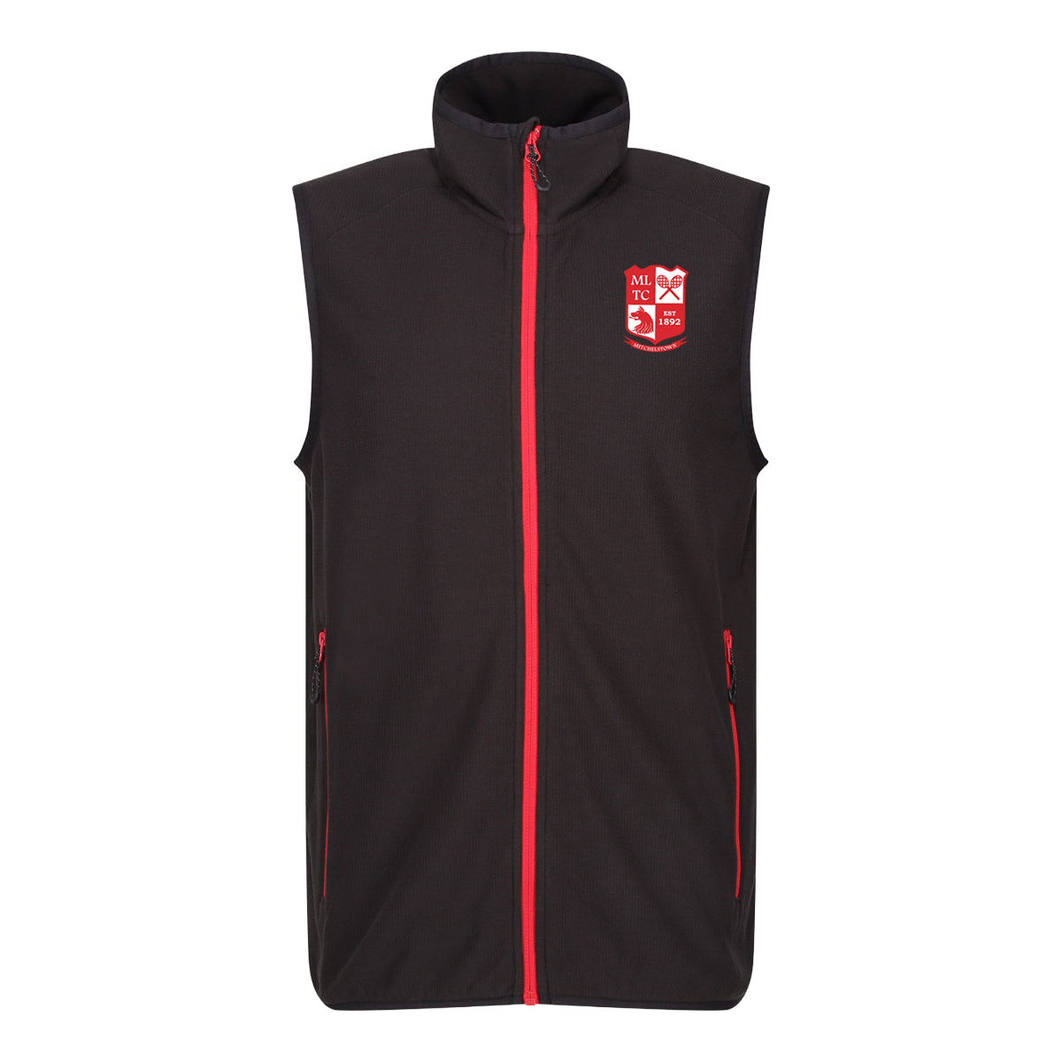Mitchelstown Tennis Club Senior Black Bodywarmer with embroidered club chest on left chest.