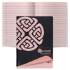 A photo of the Ormond A4 120pg Durable Cover Visual Memory Aid Manuscript Book in Pink with feint ruled lines