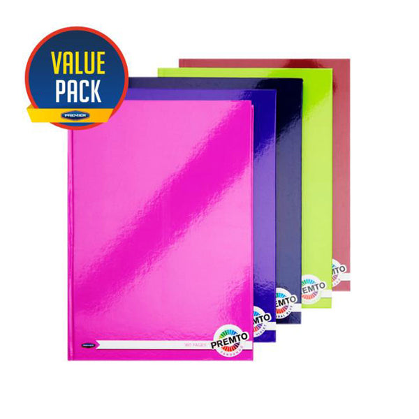 Premto A5 Pkt.5 160pg Hardcover Notebooks