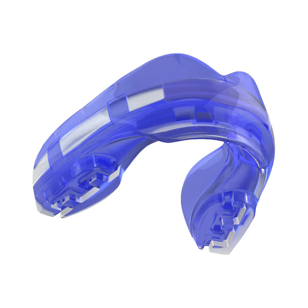 A photo of the SAFEJAWZ Ortho Series Self-Fit Mouthguard for Braces, image shows the Ice Blue colour option.