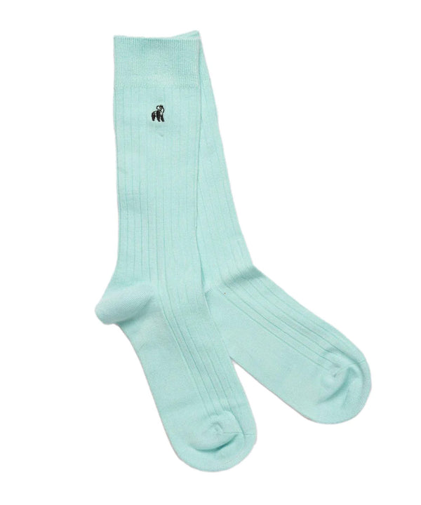 Swole Panda Mint Blue Bamboo Socks