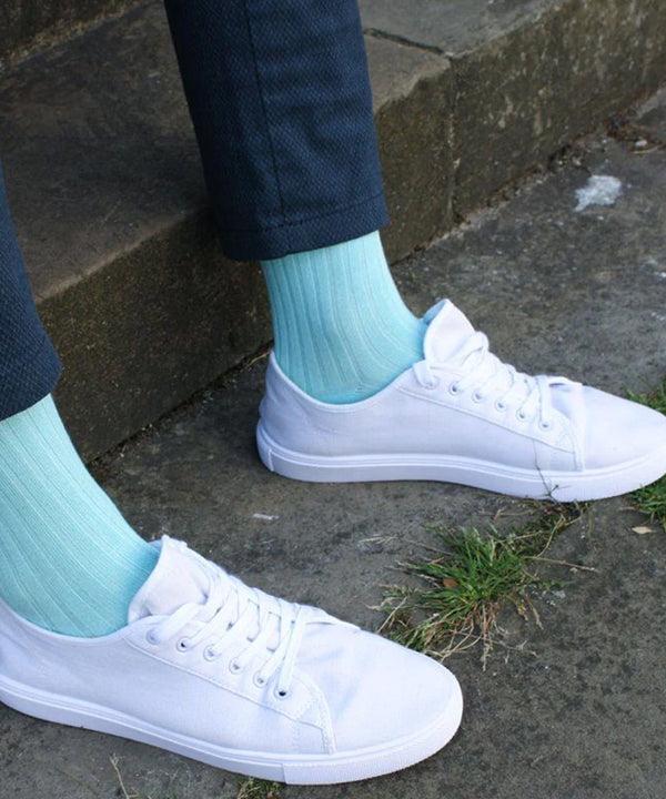 Swole Panda Mint Blue Bamboo Socks