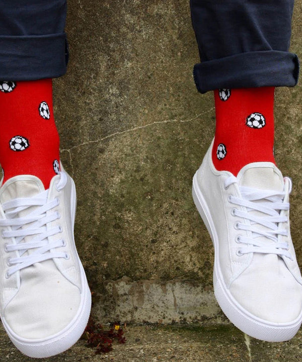 Swole Panda Red Footballs Bamboo Sock