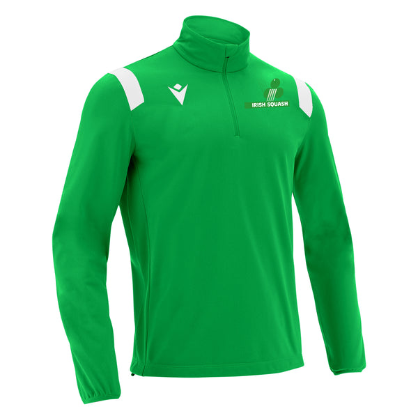 Photo of the Irish Squash 'Gange' 1/4 Zip Tracksuit Top Green, side view