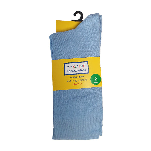 Klassic School Knee High Socks, Blue (2 Pk)