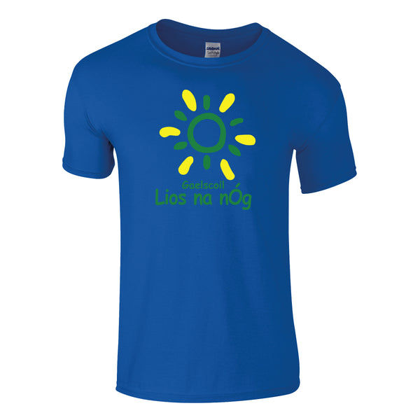 Photo of the Lios na nÓg Junior T-Shirt in Blue, front view