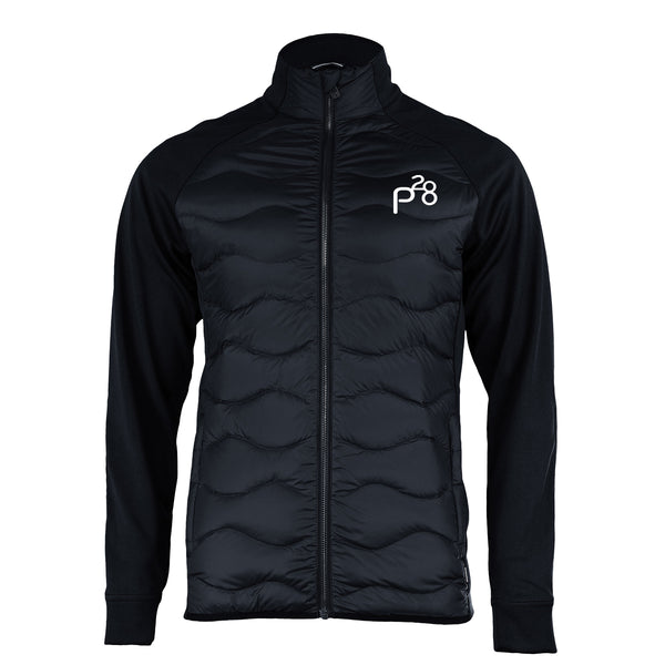 Paragon 28 Men's Premium Hybrid Down Jacket with P28 logo on left chest.
