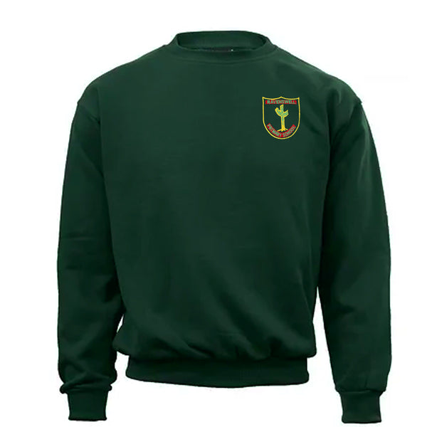A photo of the Ravenswell Tracksuit Top in Green with embroidered school crest