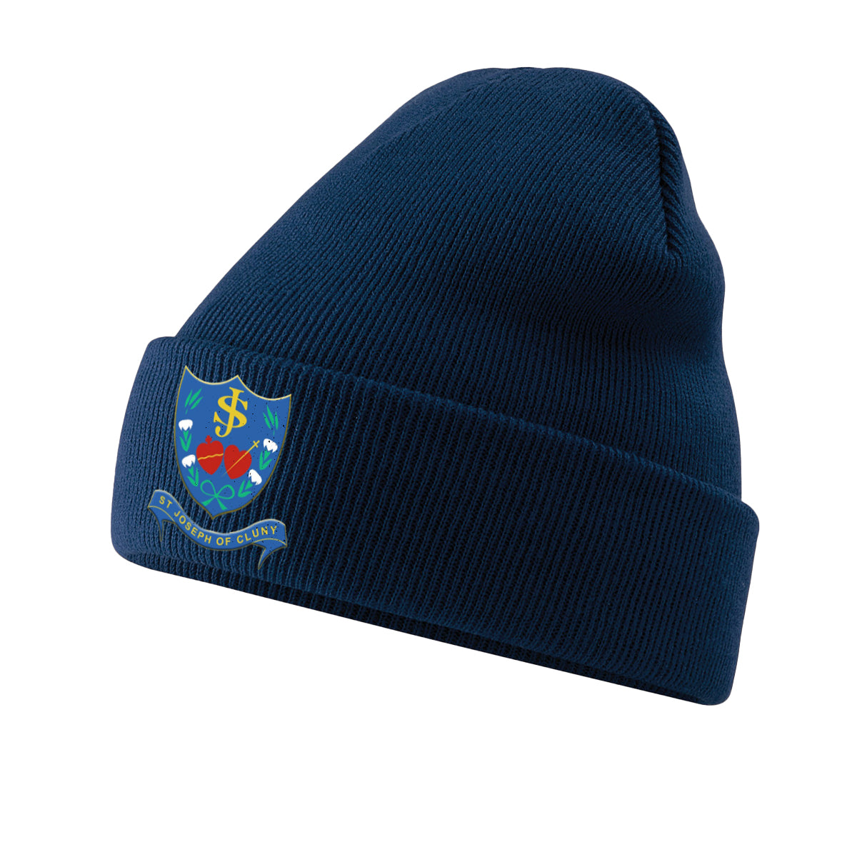 St. Joseph of Cluny Beanie in Navy with embroidered school crest.