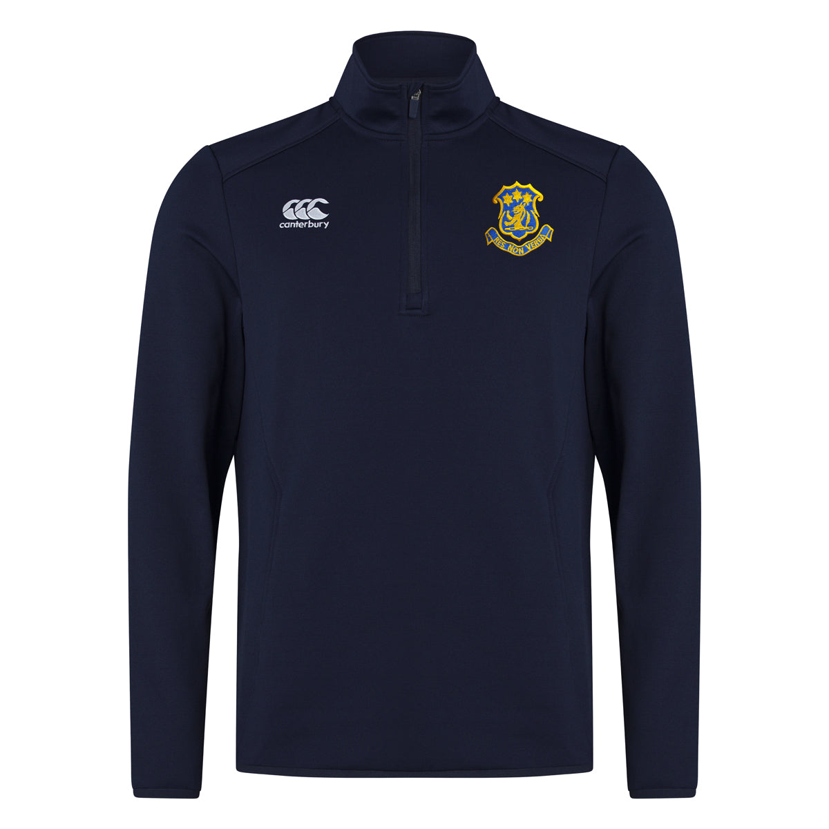 A photo of the Wilson's Hospital 1/4 Zip Midlayer in Navy, back view