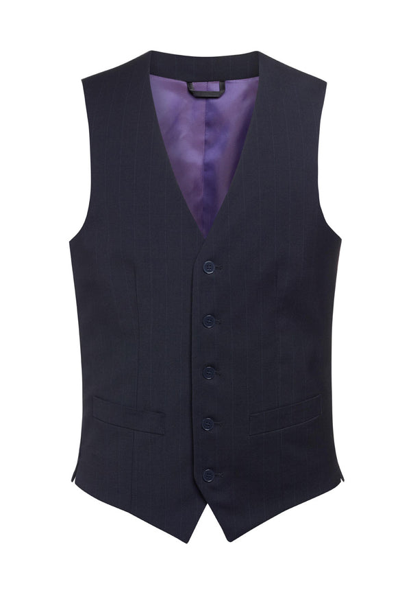 Brook Taverner Busso Mens Waistcoat in Navy/Pinstripe
