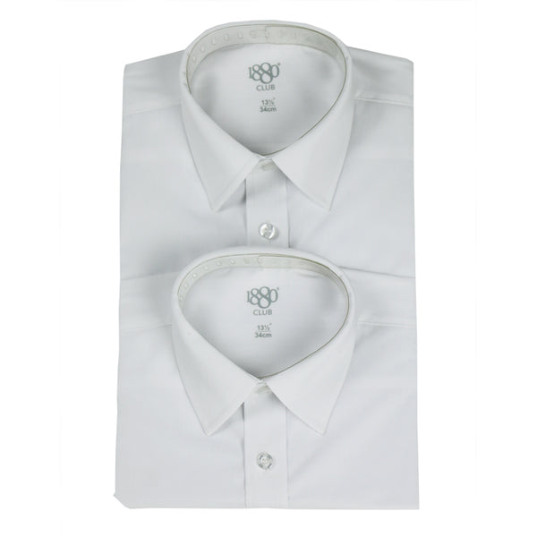 1880 Girls' White Hard Collar School Blouse (Twin Pack)